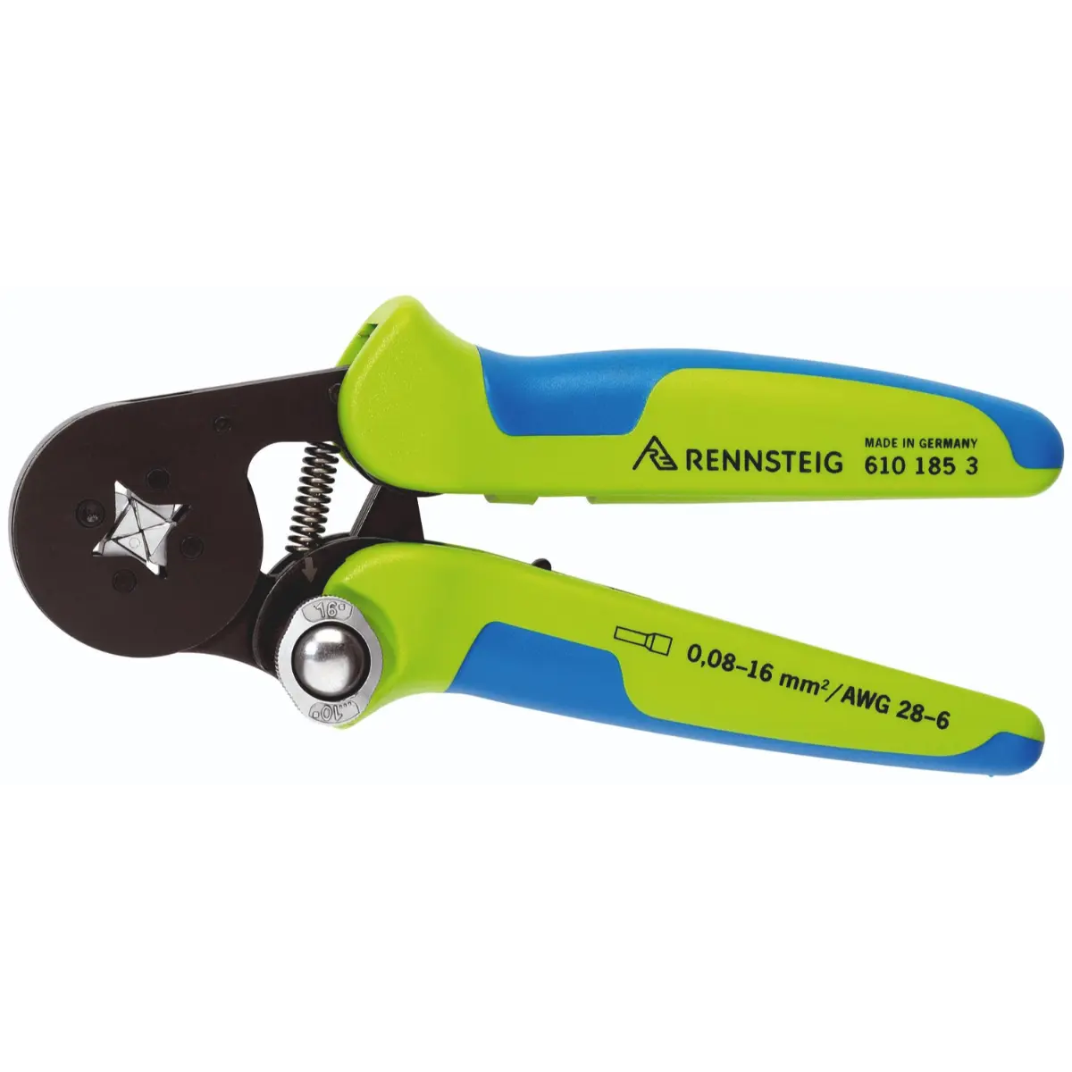 Rennsteig Aderendhülsencrimpzange PEW 8.185 für 0,08 - 16,0 mm², brüniert