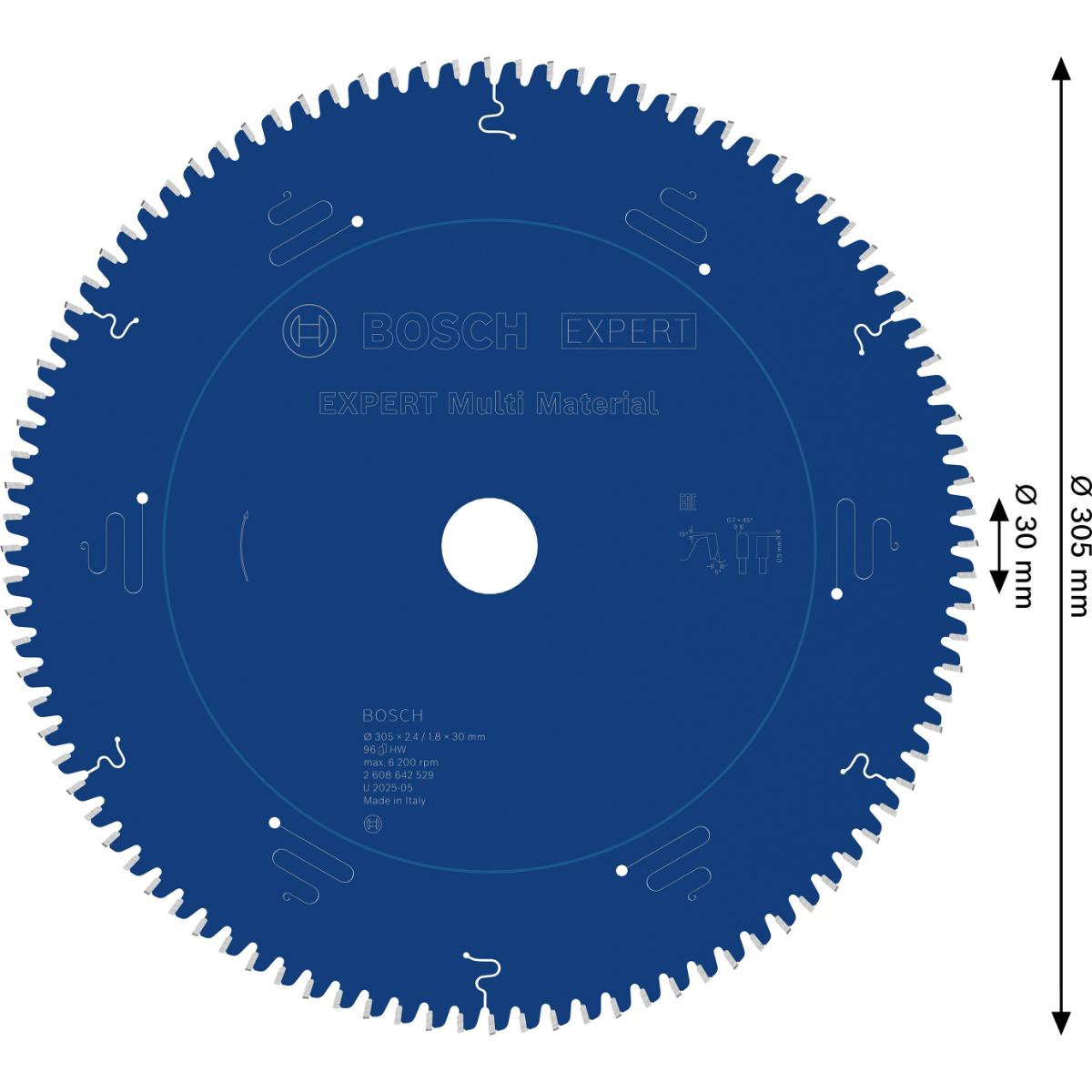 Bosch Kreissägeblatt Expert for Multi Material, 210 x 30 x 2,4 mm, 54