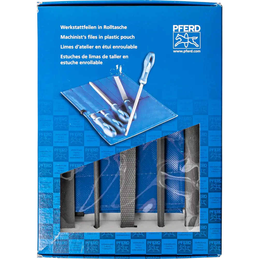 Jeu de lime d'atelier 5 pièces en pochette roulante 200 mm pour enlèvement de matière grossier
