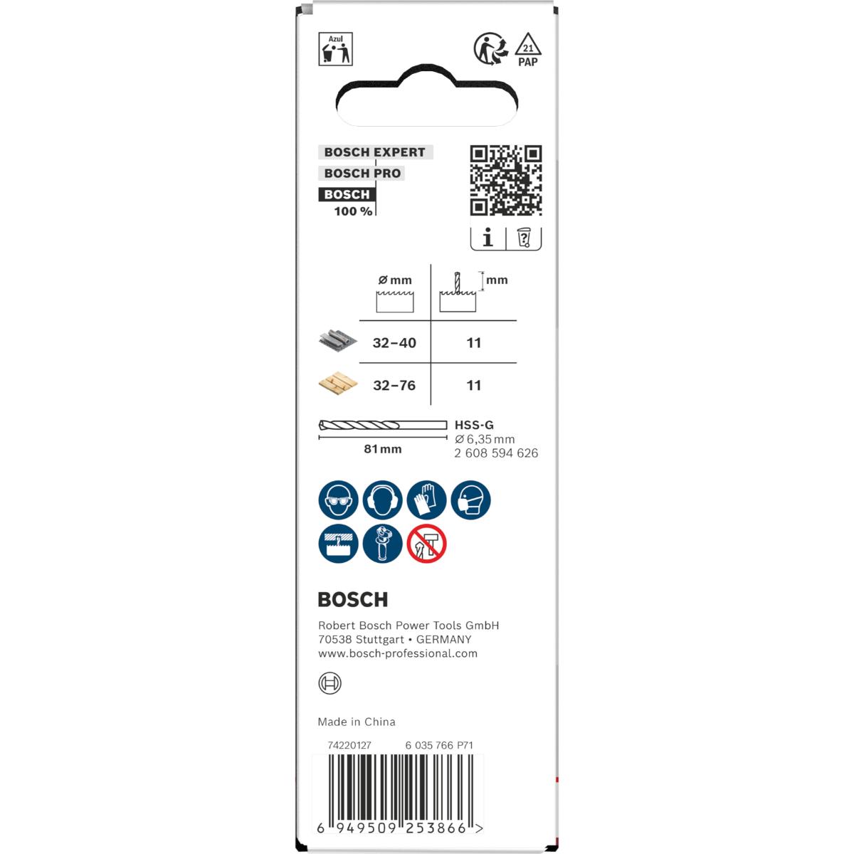 Bosch Aufsteckhalter und Zentrierbohrer für Lochsäge, 32-210 x 44 mm für LS 32-76,HEX