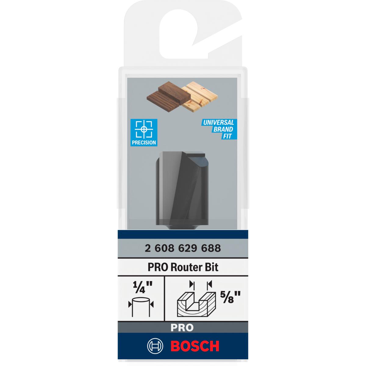2608629688BO Bosch PRO Nutfräser, zweischneidig, Ø 5/8 x L 49/64, Schaft 1/4