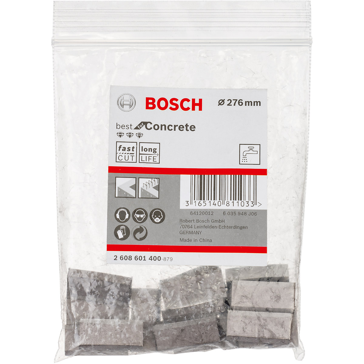 Bosch Segmente für Diamantbohrkronen 1 1/4 Zoll UNC Best for Concrete 5, 57 mm, 5