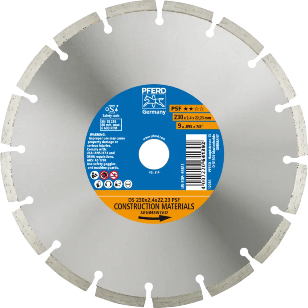 PFERD TOOLS Diamant-Trennscheibe DS PSF für schnelles Trennen von Stein und Beton