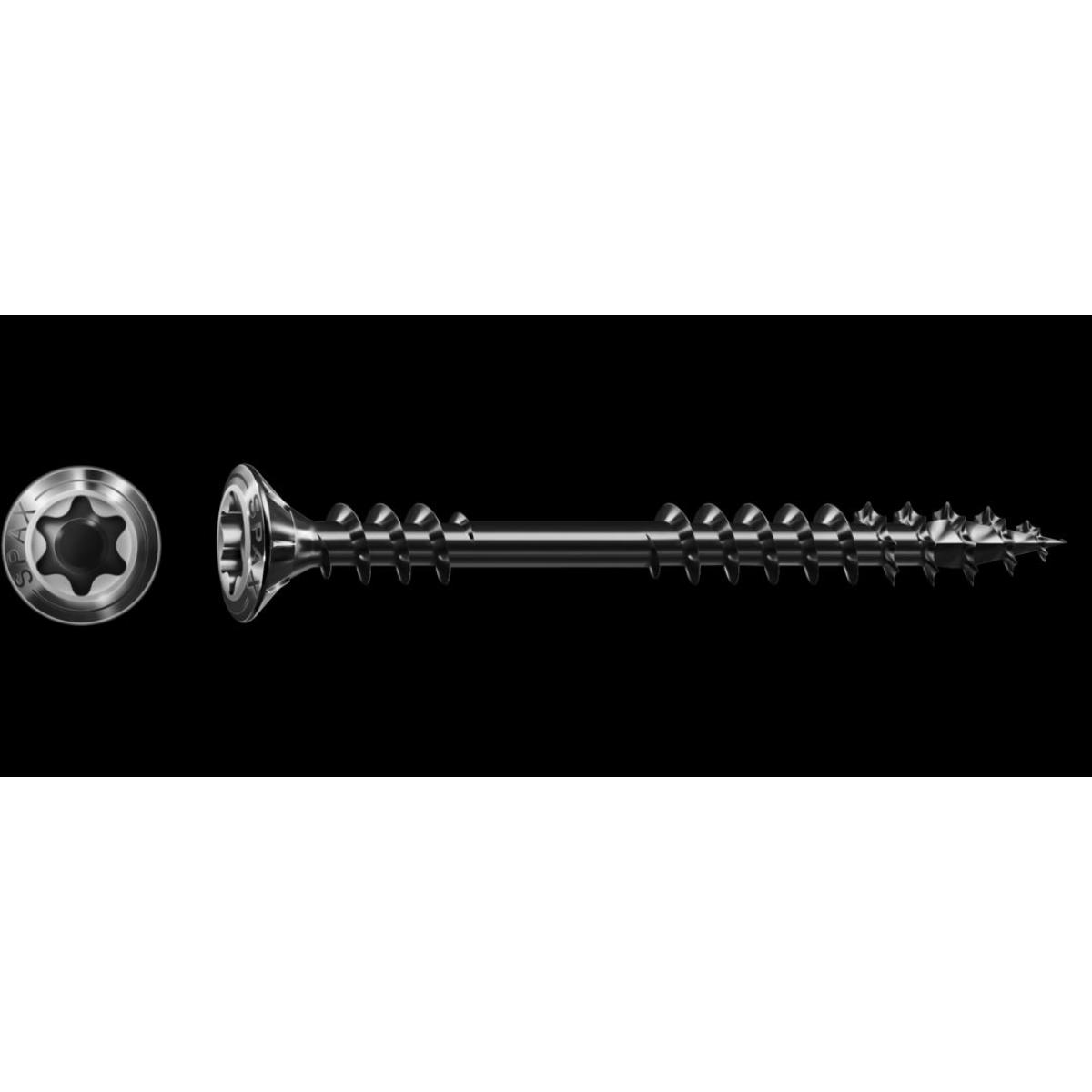 SPAX Fassadenschraube A2 Linsensenkkopf 8mm Fraesrippen T-Star Plus T20 Fixiergewinde 4CUT Blax, 100 Stück
