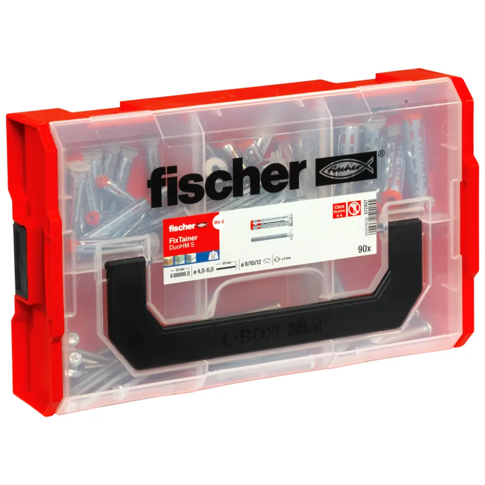 Fischer FixTainer Box - Hohlraumdübel DuoHM mit Panhead-Schraube, TX