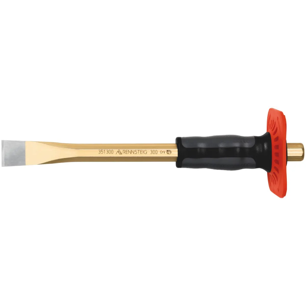 Rennsteig Maurermeißel mit Handschutz 23 x 350 mm, 8-kant 18 mm, poliert