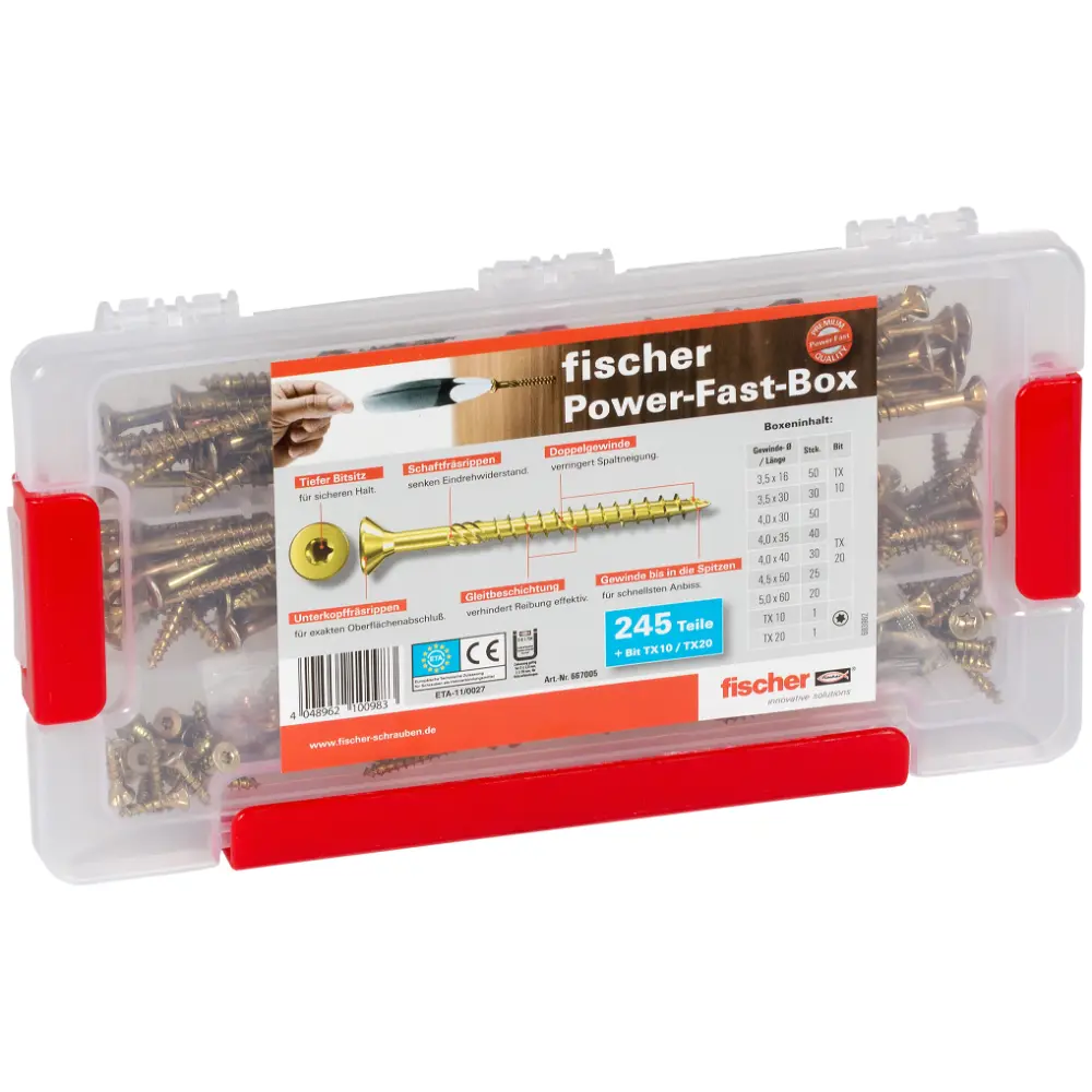 Fischer PowerFast Sortimentsbox, 245 teilig