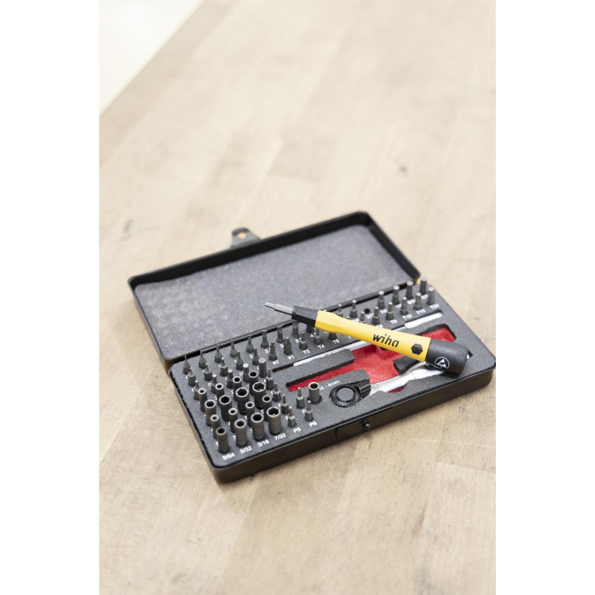 Wiha Micro-Bit Set ESD gemischt 65-teilges Set 4mm C4 in Box