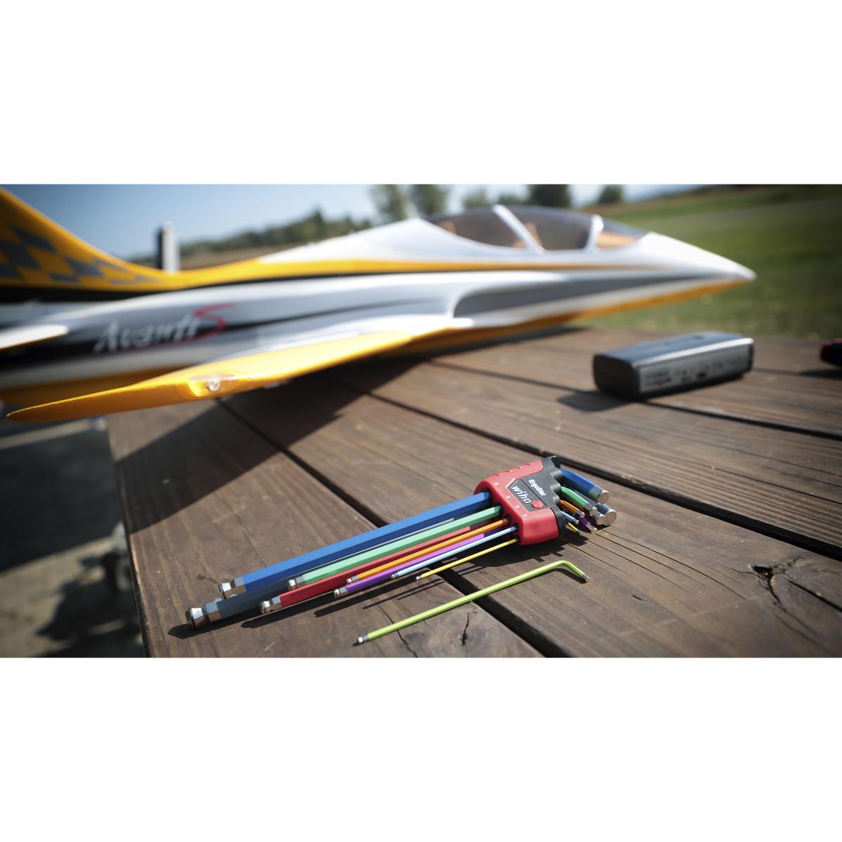 Wiha Stiftschlüssel Set im ErgoStar Halter Sechskant-Kugelkopf 9-teilges Set farbig leuchtend in SB-Kartonverpackung