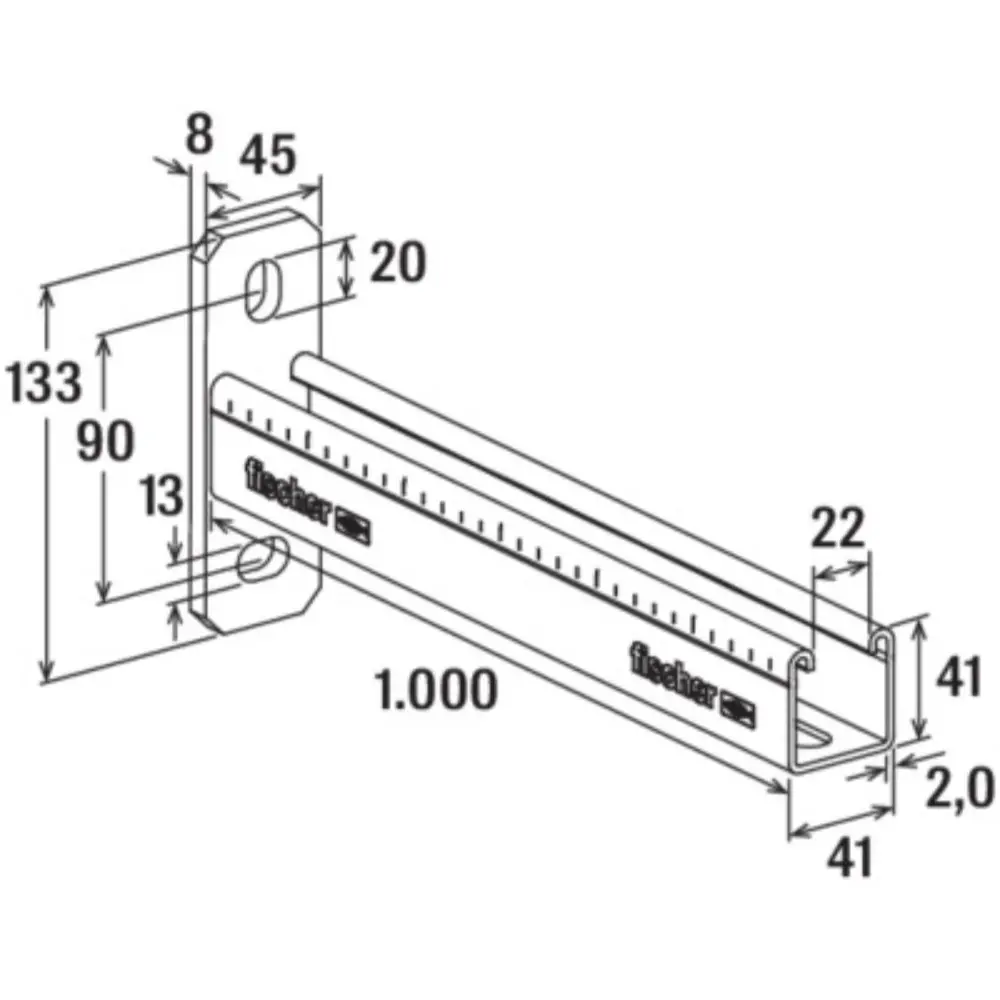 Fischer Auslegerkonsole FCA 41/2,0 - 1000