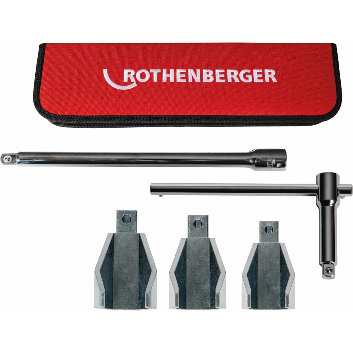 ROTHENBERGER Standhahnmuttern-set, SW27-36, Griffstück Antriebsteil + Verlängerung Antriebsteil