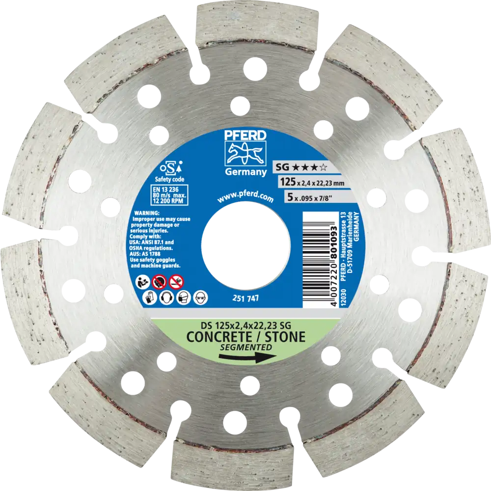 PFERD TOOLS Diamant-Trennscheibe DS SG für schnelles Trennen von Stein und Beton