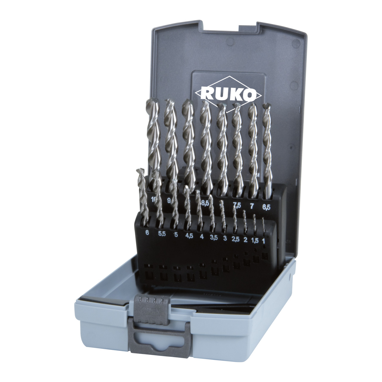 RUKO Spiralbohrer-Satz DIN 338 TL 3000 HSS - 19-tlg.