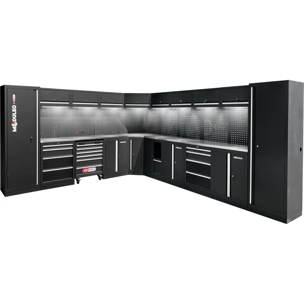 KS TOOLS Werkstatt-Schranksystem, L-Form, 3400 x 4080 mm, Variante 1