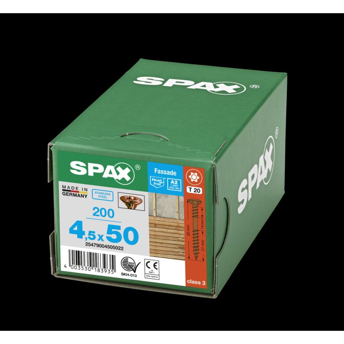SPAX Fassadenschraube A2 antik Linsensenkkopf Klein 8mm starke Fräsrippen T-Star Plus T20 Fixiergewi