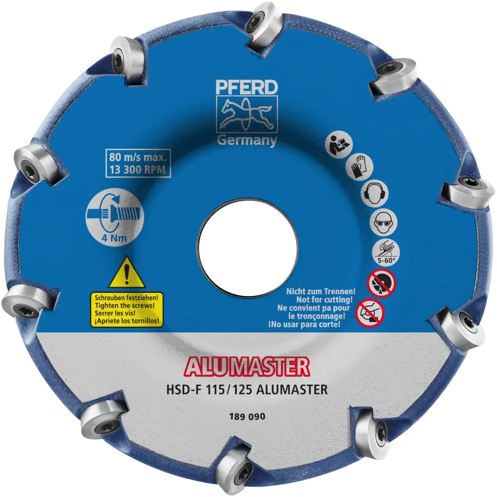 PFERD TOOLS Hochleistungsfrässcheibe ALUMASTER F Ø 115 mm für Winkelschleifer Alu Bearbeitung