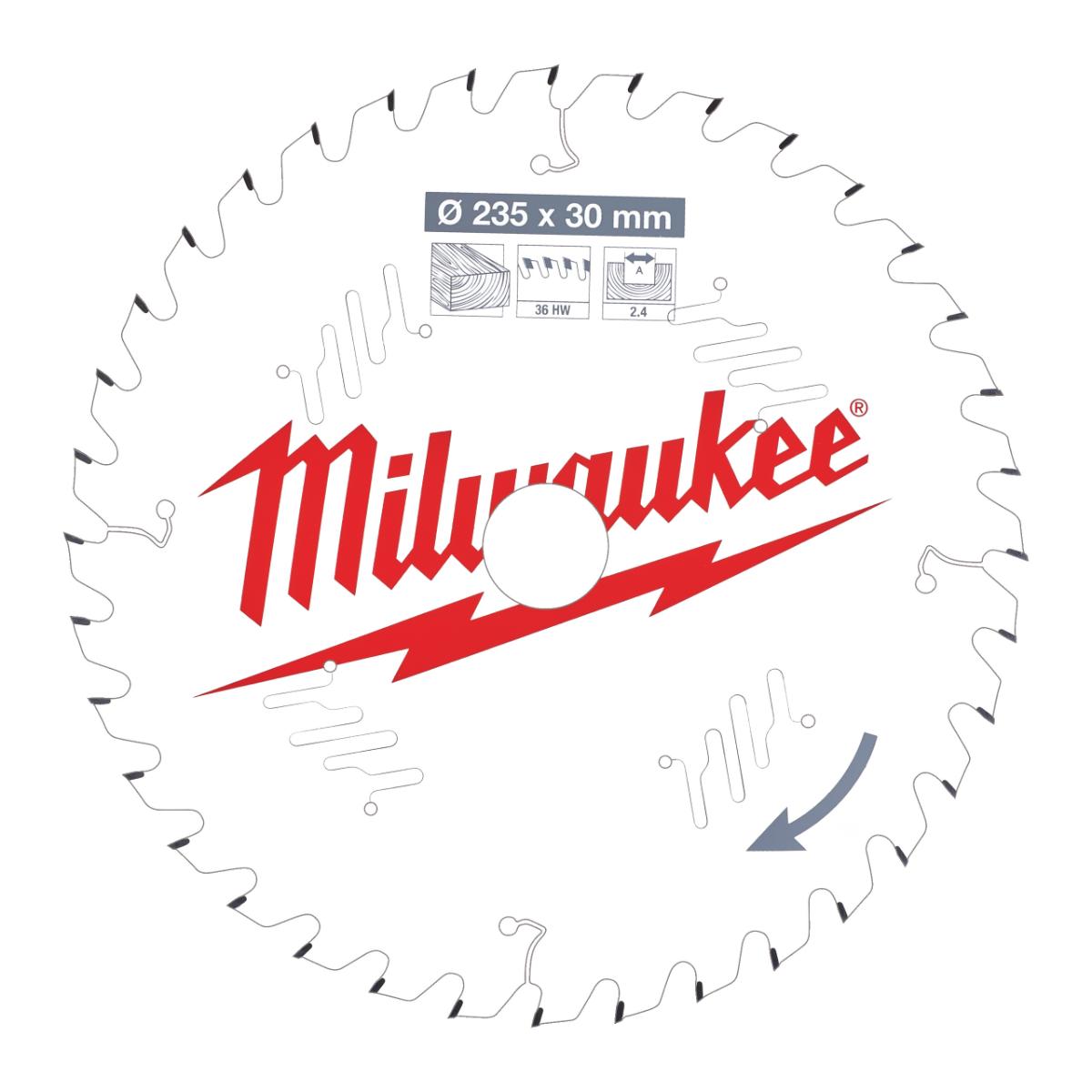 Milwaukee - Kreissägeblatt 235/30 mm 36Z Holz - 4932471306