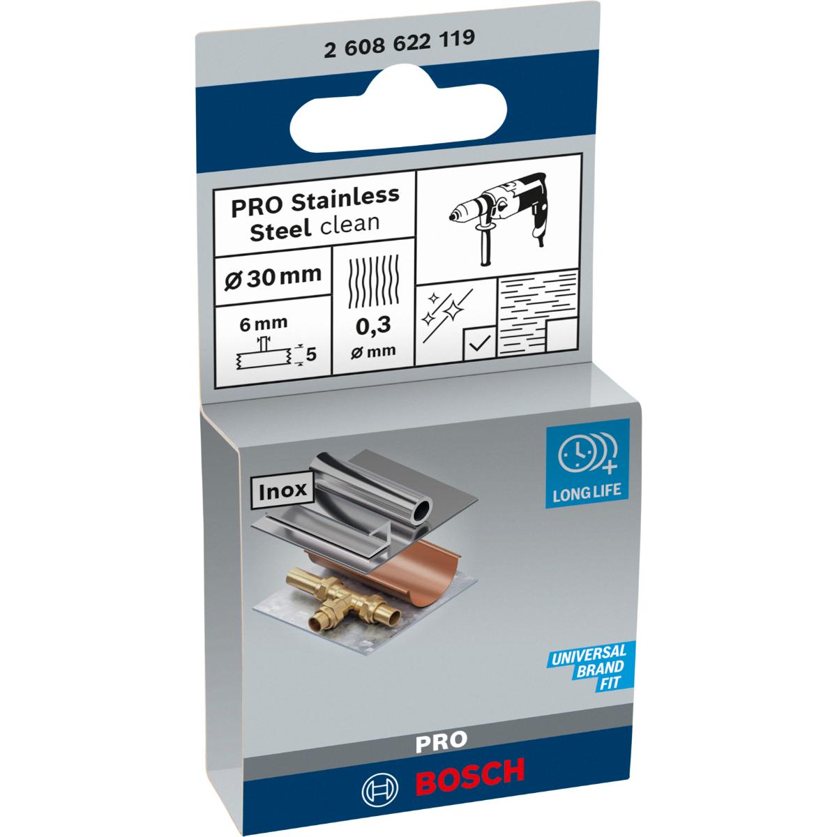 Bosch PRO Scheibenbürste, gewellt, rostfrei, 4500 U/ min