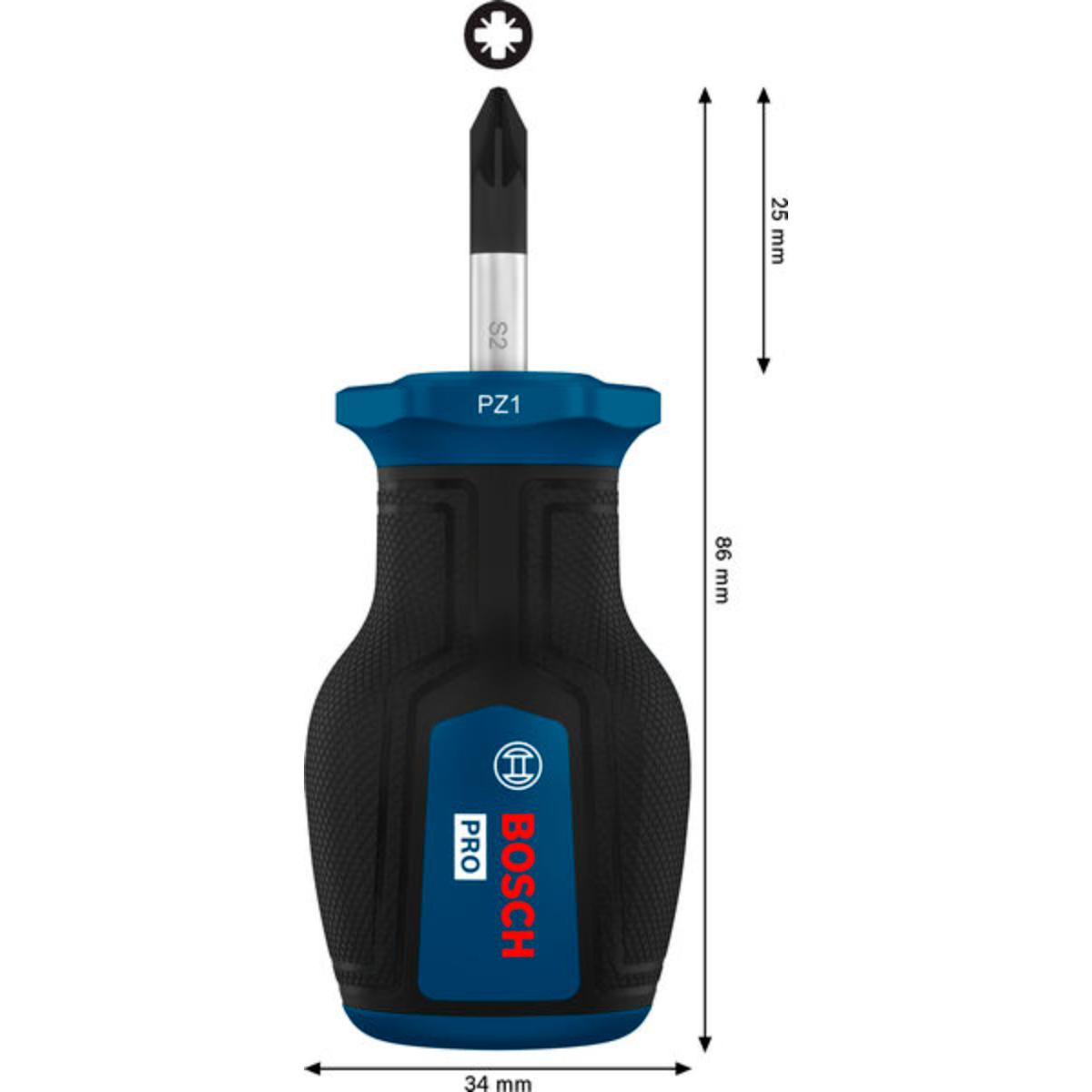 Bosch PRO Stubby-Schraubendreher PZ1 x 25 mm