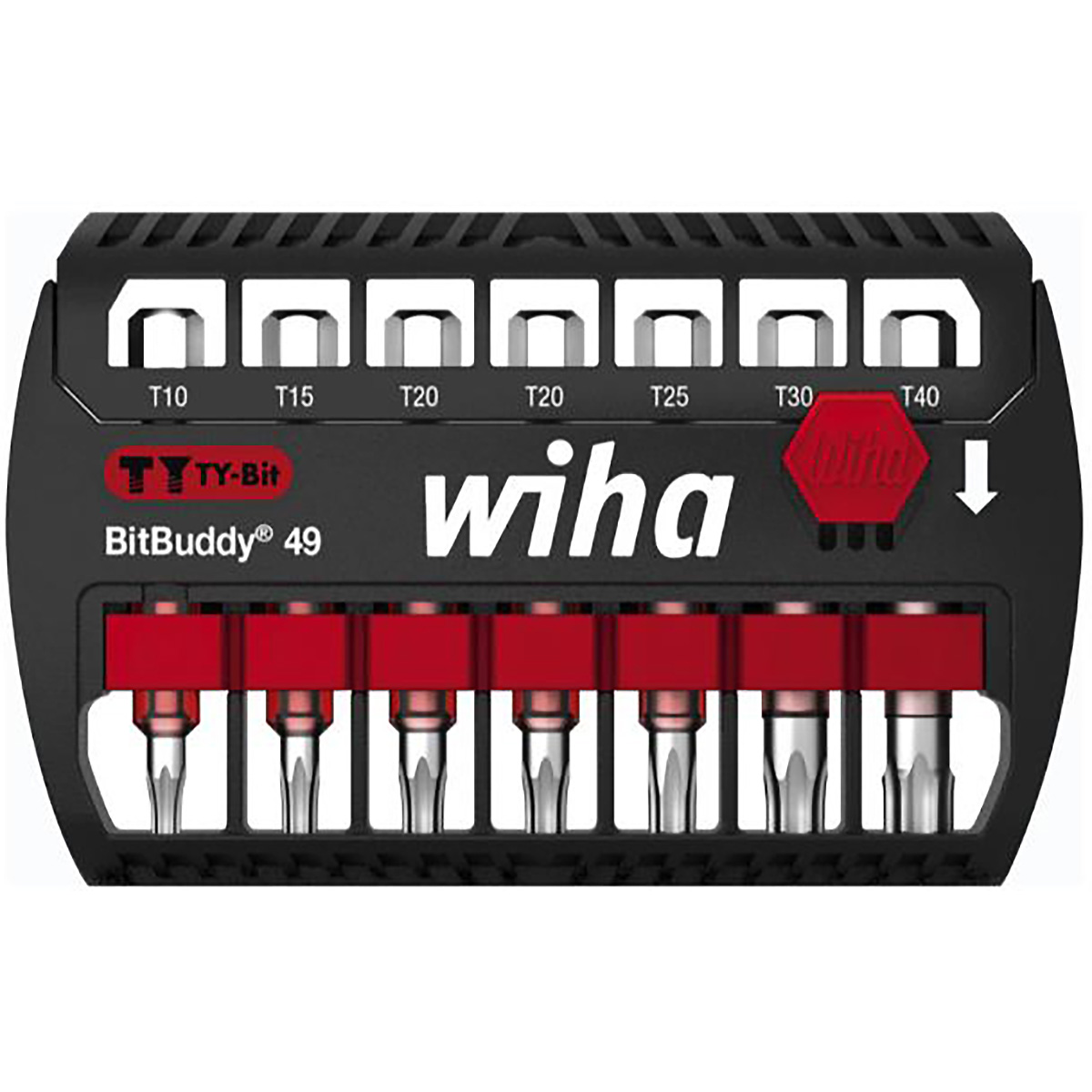 Wiha Bit Set BitBuddy TY-Bit 49 mm TORX 7-teilges Set 1/4 zoll E6,3 - 6 Stück