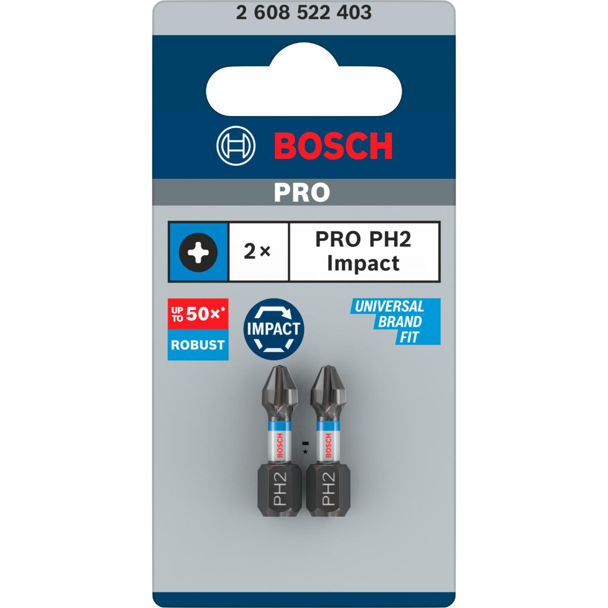 Bosch PRO Impact Control PH2 Bits, 2 Stück