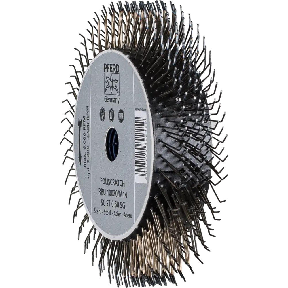 PFERD TOOLS POLISCRATCH Rundbürste ungezopft RBU M14 Stahl-Draht Winkelschleifer