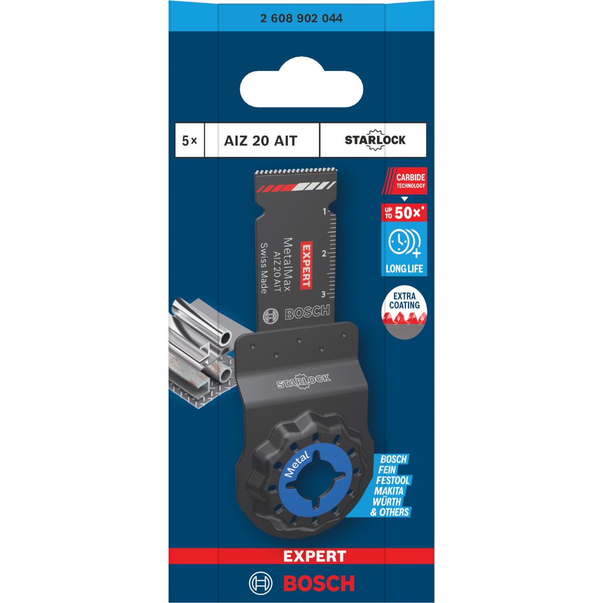 Bosch EXPERT AIZ 20 AIT MetalMax Tauchsägeblatt, 20 x 40 mm, 5-Stück