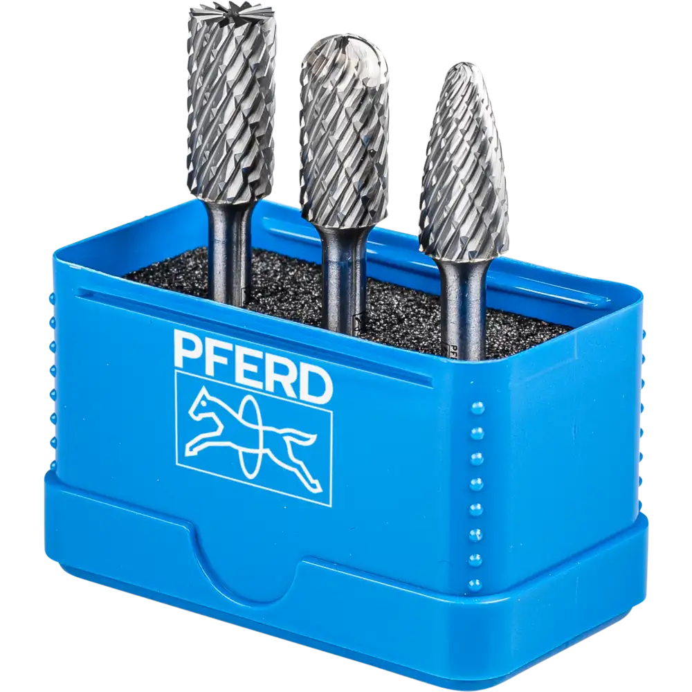 PFERD TOOLS Hartmetall Hochleistungsfrässtift Set 1414 ALLROUND 3-tlg. 12mm Schaft 6mm universal grob