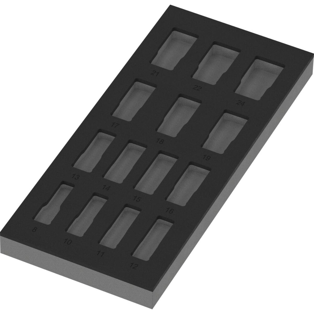 Wera 9828 Schaumstoffeinlage Zyklop B 3/8" Impaktor Deep Steckschlüsseleinsatz Set 1, ohne Werkzeug