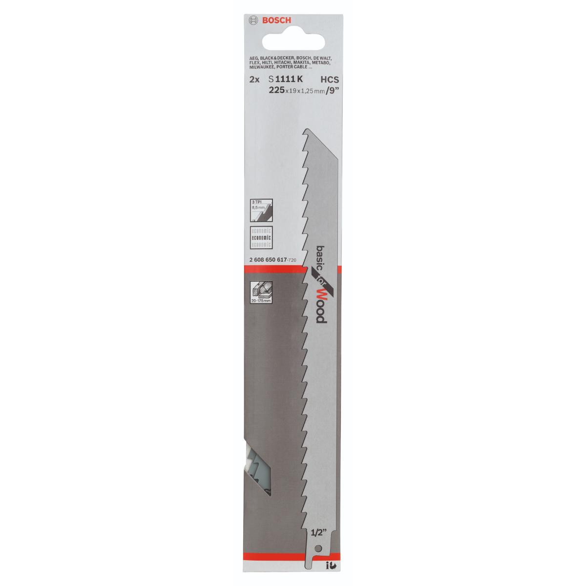 Bosch Säbelsägeblatt S 1111 K Basic for Wood