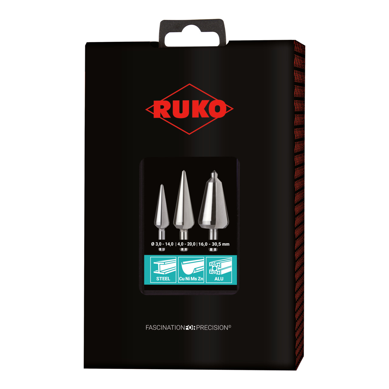RUKO Blechschälbohrer-Satz HSS CBN-geschliffen mit Kreuzanschliff - 4-tlg.