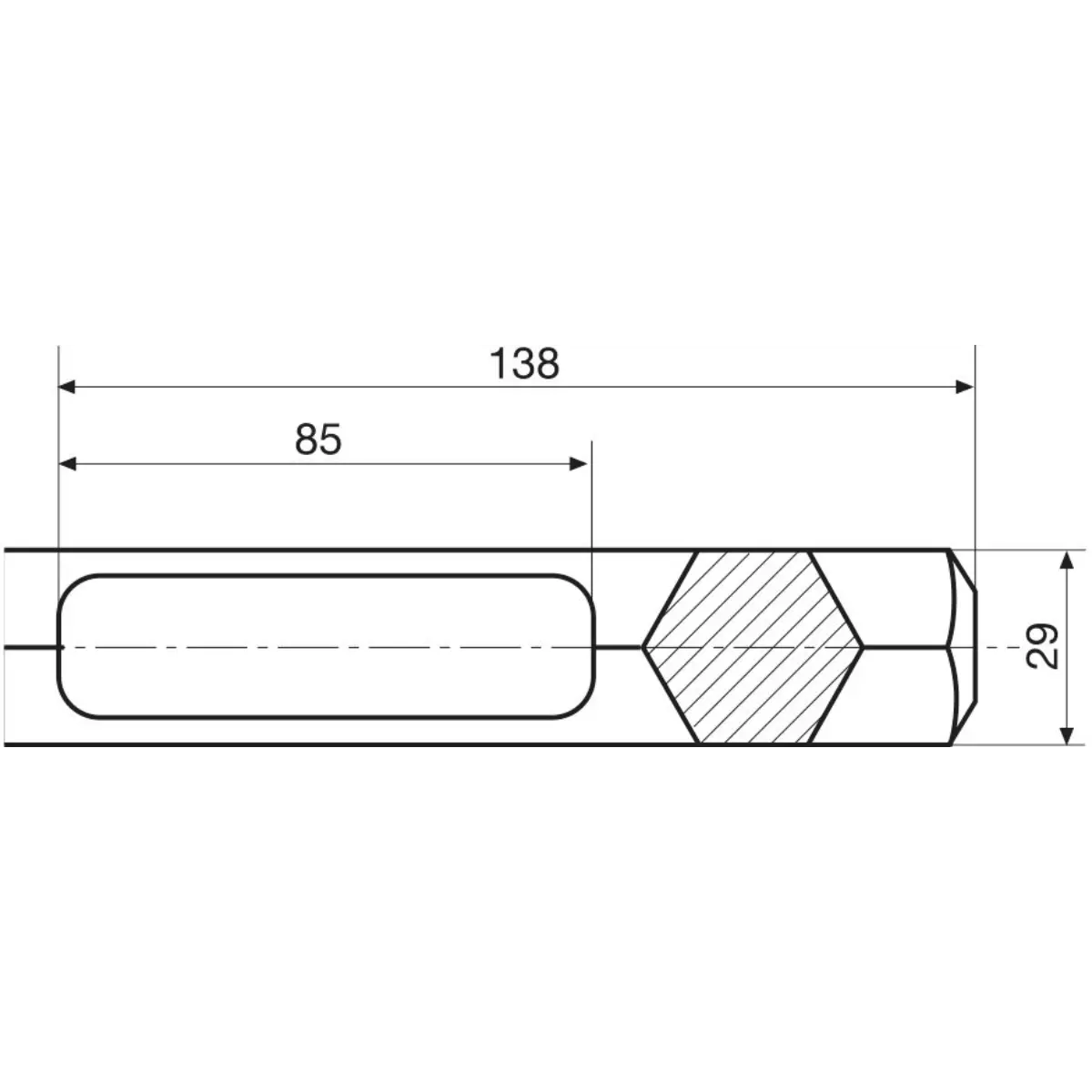 Rennsteig Spatmeißel für Elektrohämmer 6-kant 29 mm, 80 x 400 mm