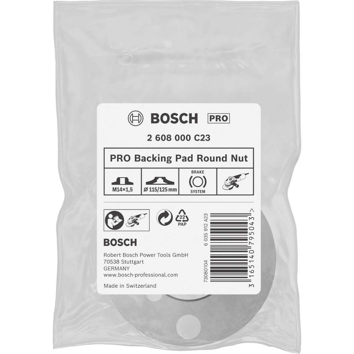 Bosch PRO Rundmutter mit M 14 x 1,5 Feingewinde, 115/125 mm