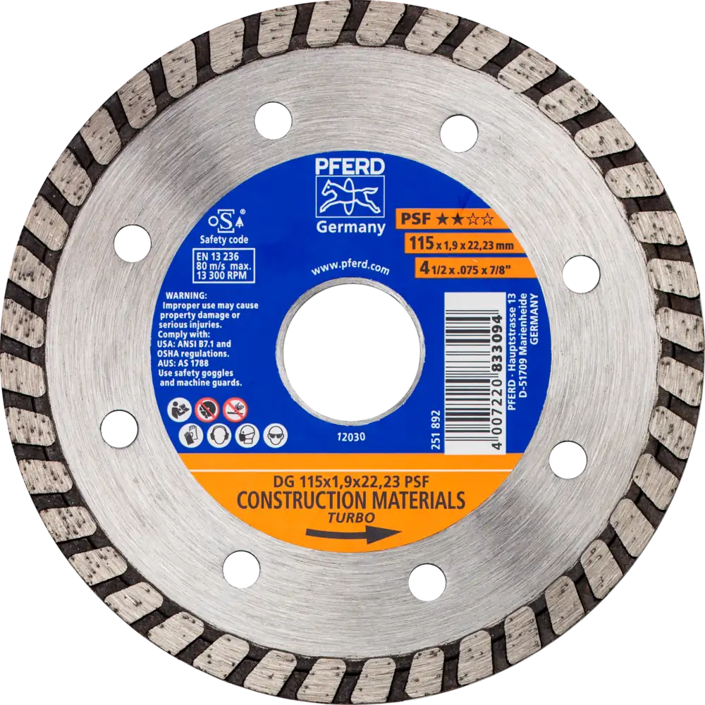 PFERD TOOLS Diamant-Trennscheibe DG PSF für Stein und Beton