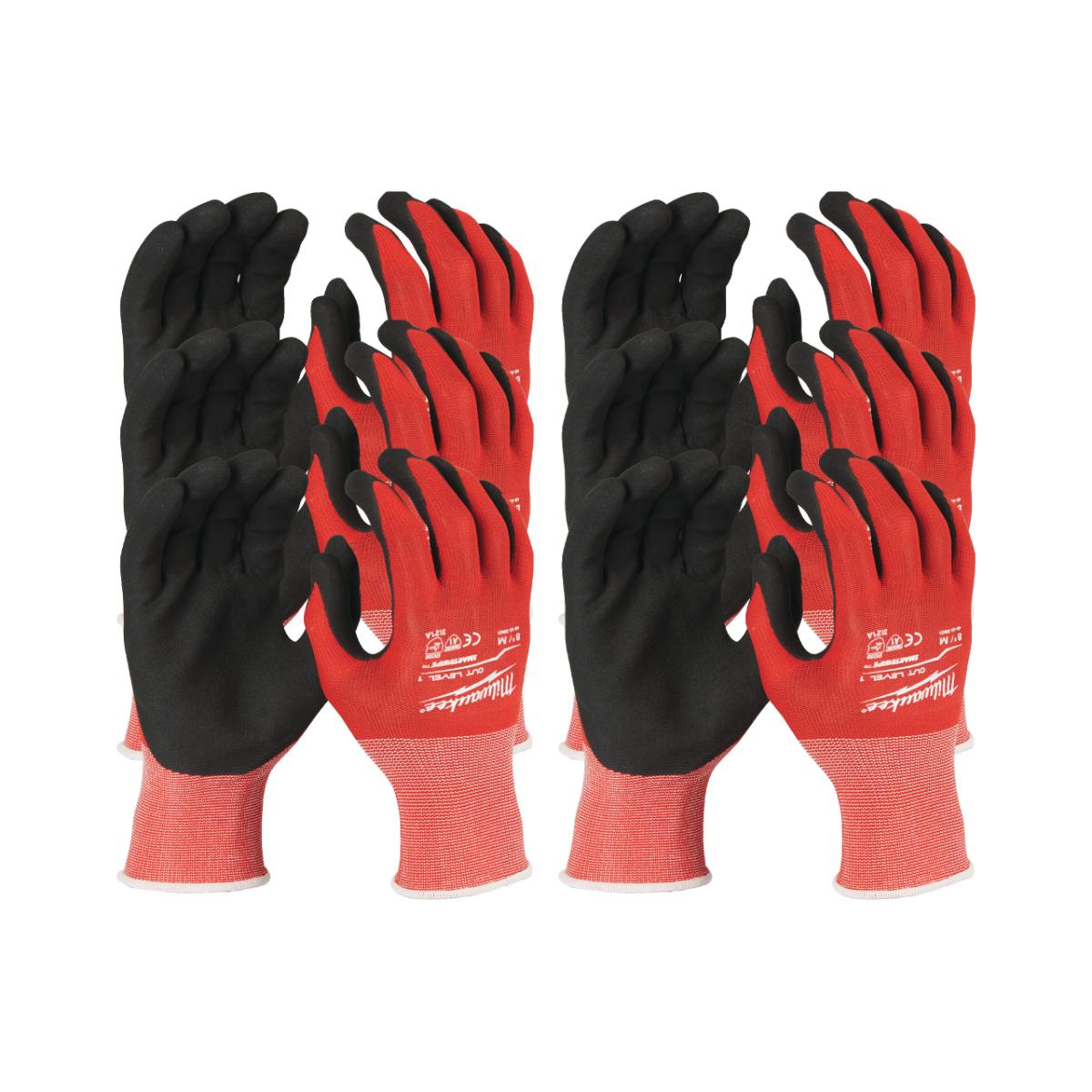 Milwaukee - Schnittschutzhandschuhe Klasse 1 M/8, 12 Stück