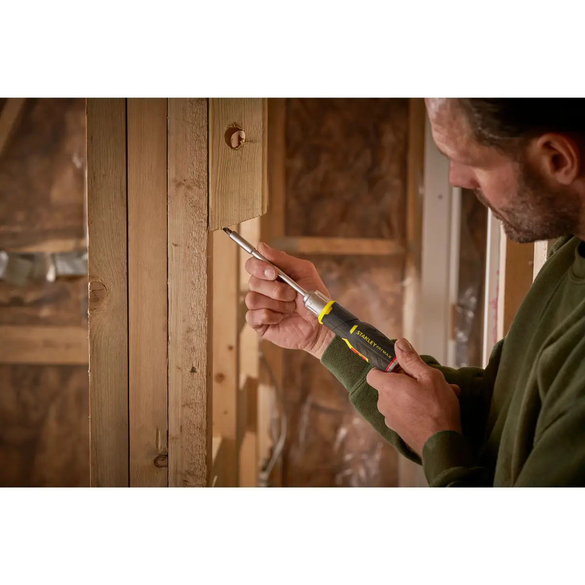 STANLEY FATMAX Bit-Schraubendreher mit Pistolen-Ratsche 12 Bits: 5-6,5-8mm PH1 PH2 PH3