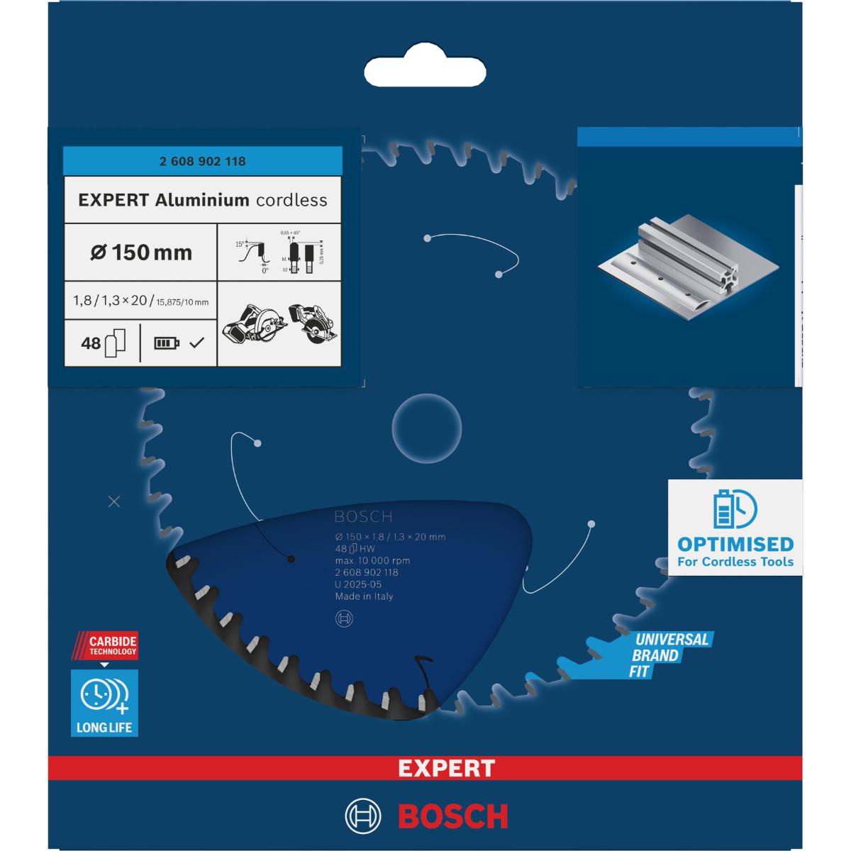 Bosch EXPERT Aluminium Kreissägeblatt, 150x20 mm, Z48