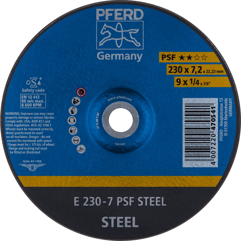 PFERD TOOLS Schruppscheibe E Universallinie PSF STEEL für Stahl