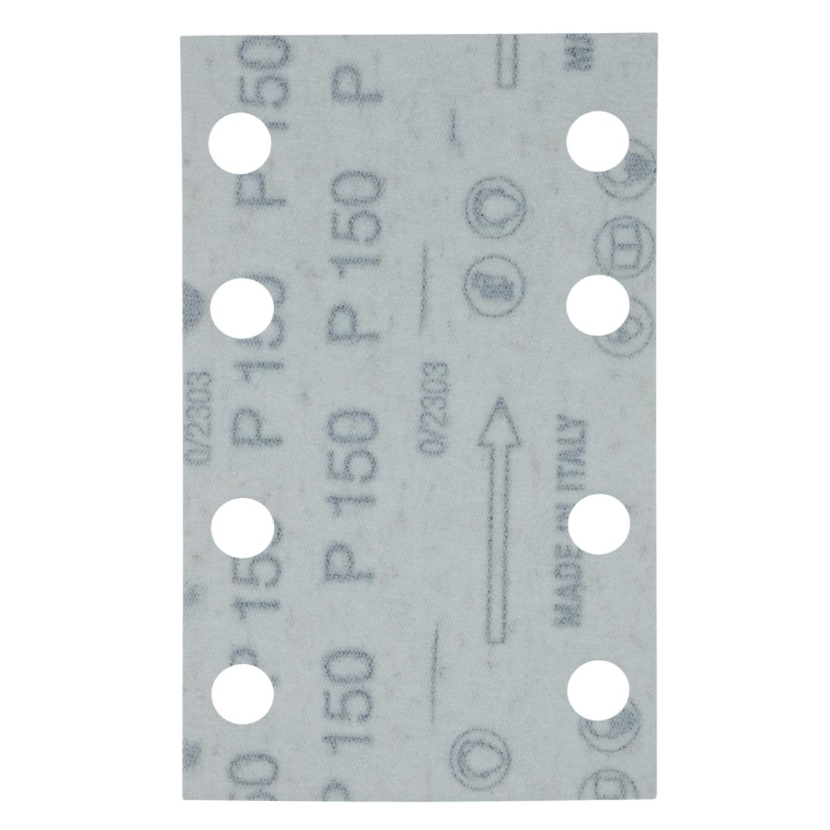 Makita Schleifpapier 80x130mm, Körnung A150,Klett, 8 Loch, 10 Stück Makita Schleifpapier 80x130mm, Körnung A150,Klett, 8 Loch, 10 Stück