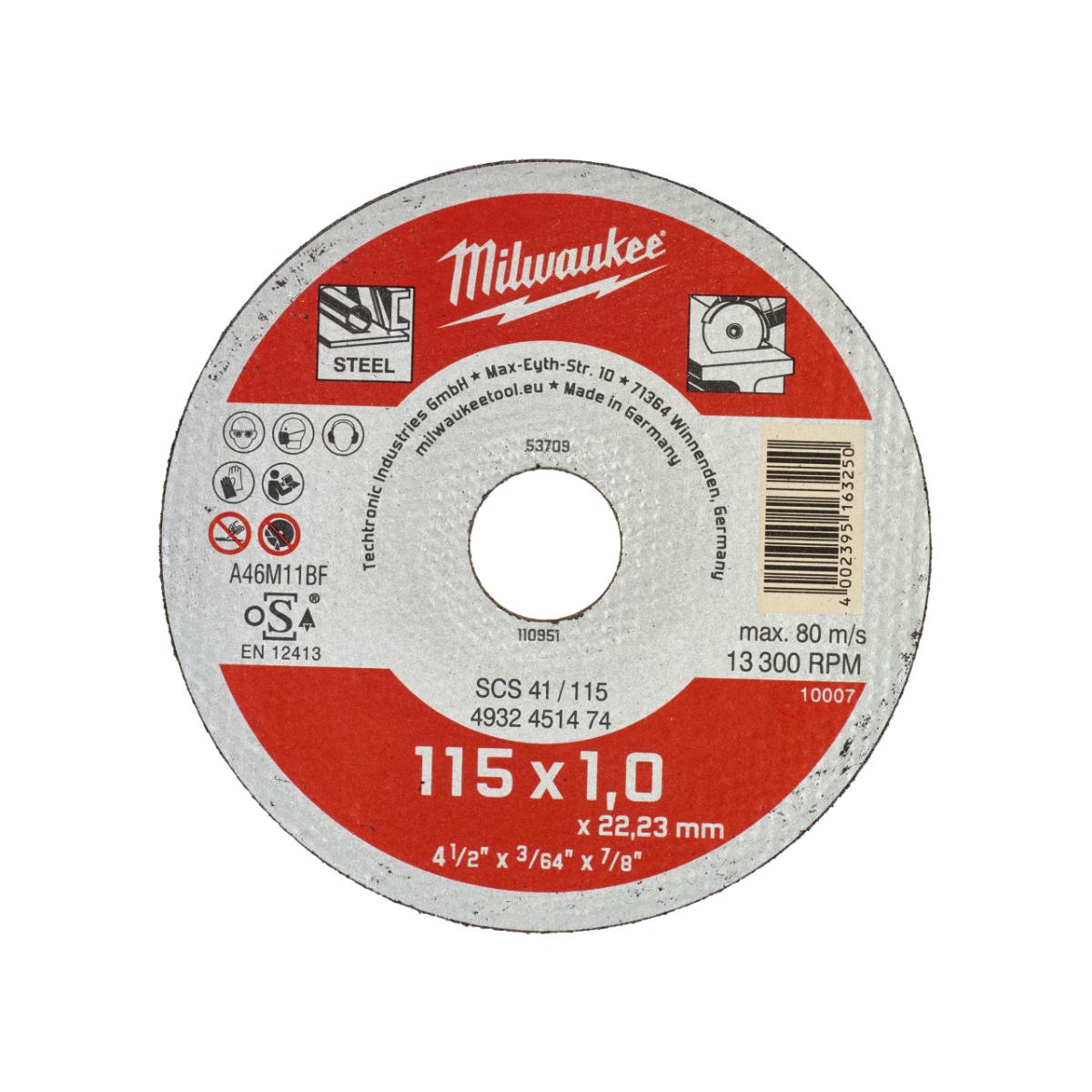 Milwaukee - Displ.Metalltrennsch.115x1mm Contr.(200) - 4932451475