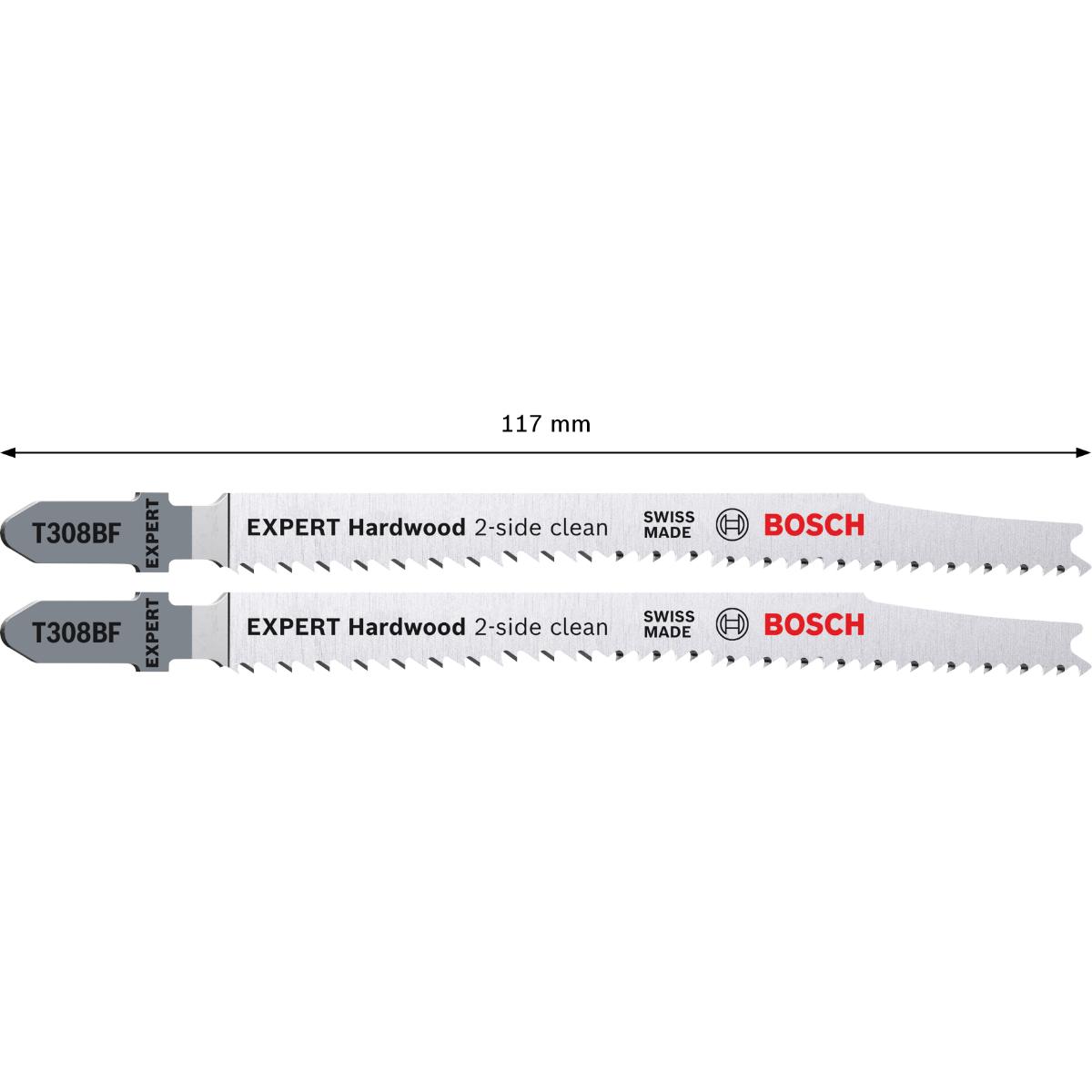 Bosch EXPERT Hardwood 2-side clean T 308 BF Stichsägeblatt, 2 Stk.