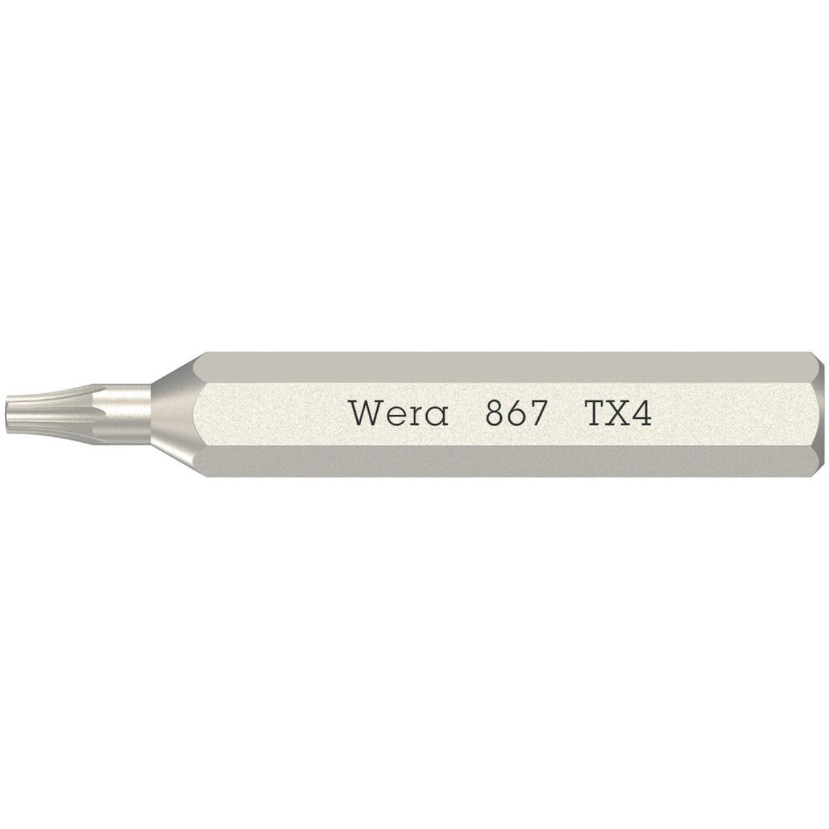 Wera 867/0 Micro Bits für Innen TORX® Schrauben, TX 4 x 30 mm