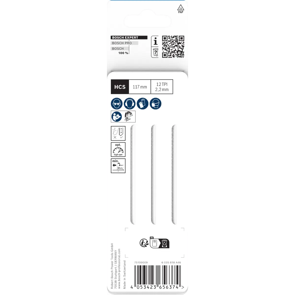 Bosch EXPERT Wood 2-side clean T308BOP Stichsägeblatt, 3-tlg.