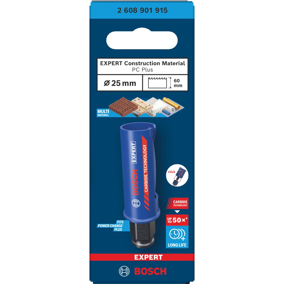 Bosch EXPERT Construction Material Power Change Plus Lochsäge, 25 x 60 mm