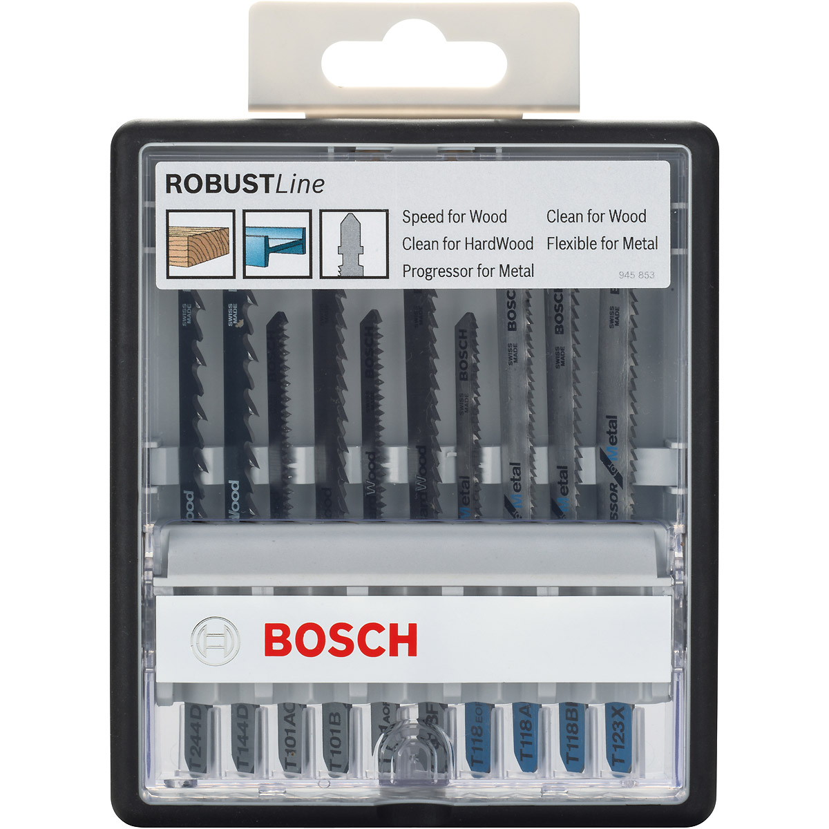 Bosch Stichsägeblatt-Set Robust Line Wood and Metal, T-Schaft, 10-teilig