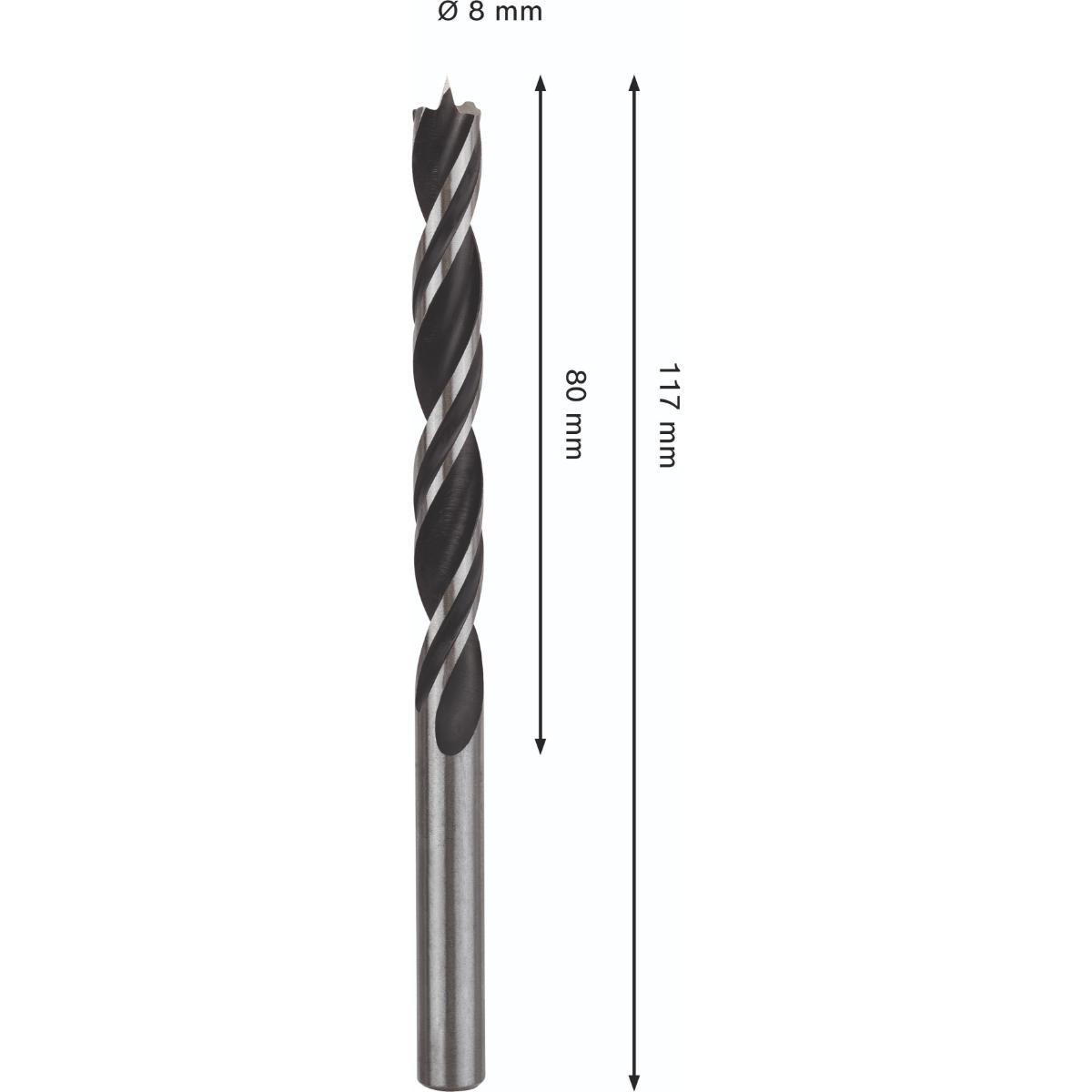 Bosch PRO Wood Holzspiralbohrer, 8x80x117 mm