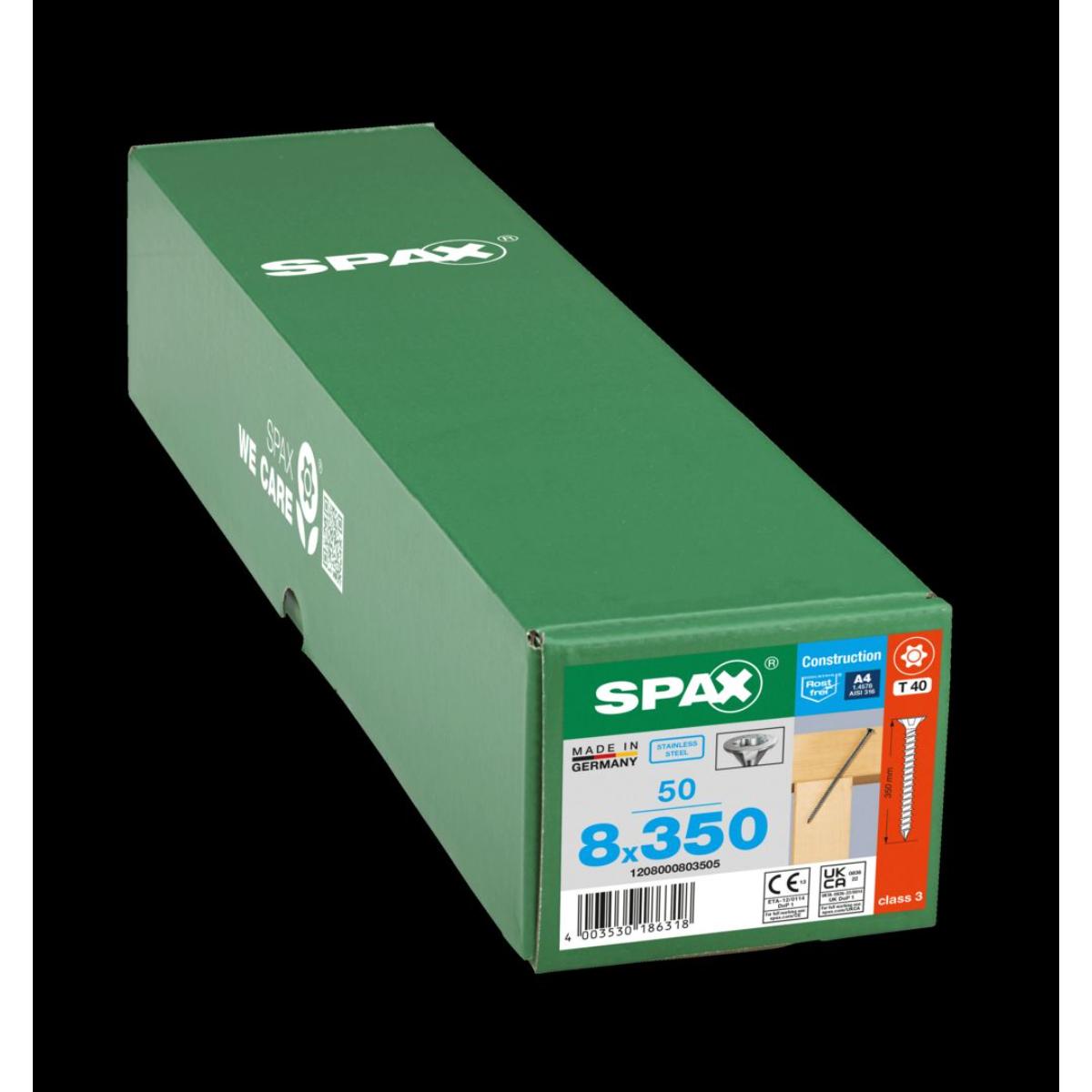 SPAX-S A4 SENKKOPF FRAESRIPPEN T-STAR PLUS T40 VOLLGEWINDE CUT 50 Stück
