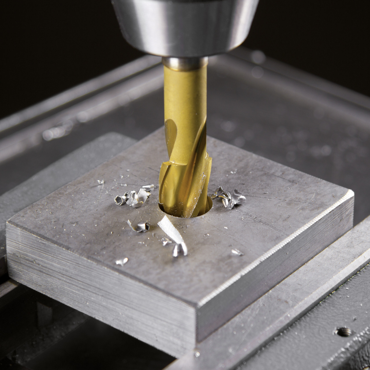 RUKO Flachsenker DIN 373 HSS TiN mit Zylinderschaft - Gütegrad mittel für Durchgangsloch