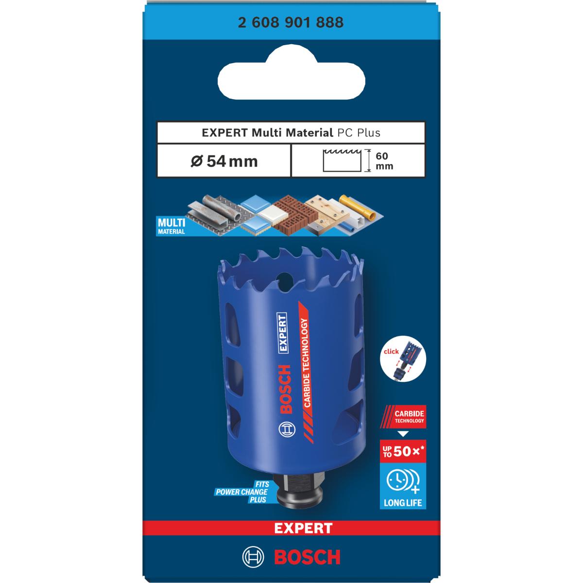 Bosch EXPERT Multi Material Power Change Plus-Lochsäge, 54 x 60 mm