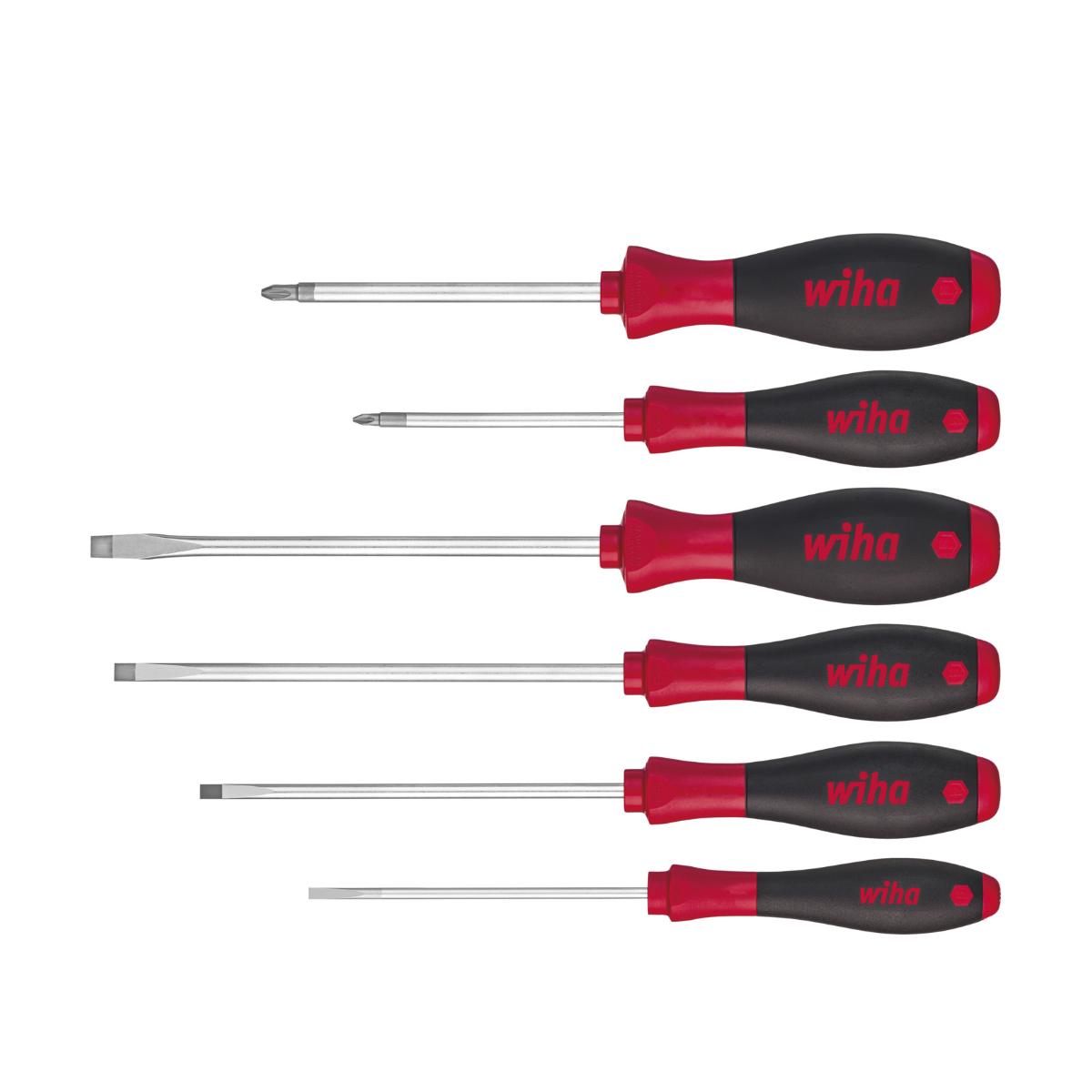 Wiha Schraubendreher Set SoftFinish Schlitz, Pozidriv 6-teilges Set